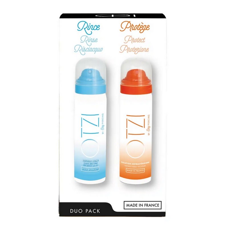Duo pack OTZIPIERCING - Antibacterial solution / Saline solution