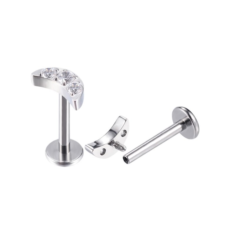 Piercing Labret Lune con strass in titanio Piercing Labret Lune con strass in titanio