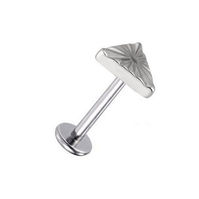 Triangular Sunburst Labret Piercing in Titanium Triangular Sunburst Labret Piercing in Titanium