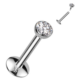 Piercing Labret avec cristal en Titane