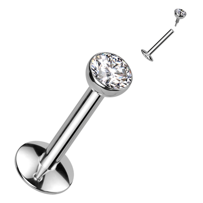Labret Piercing with Titanium Crystal Labret Piercing with Titanium Crystal