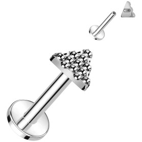 Piercing Labret Triangulaire motif Alvéolé en Titane