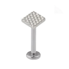 Piercing Labret Carré motif Alvéolé en Titane