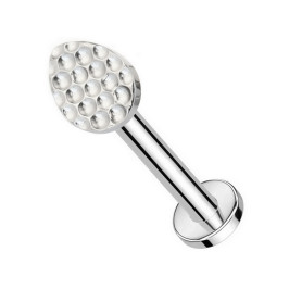 Piercing Labret en forme de goutte motif Alvéolé en Titane