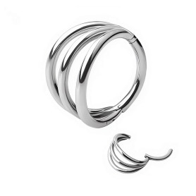 Piercing Anneau Clicker triple évasé en Titane