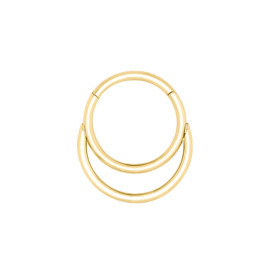 Piercing Anneau Clicker double cercle en Titane PVD Gold