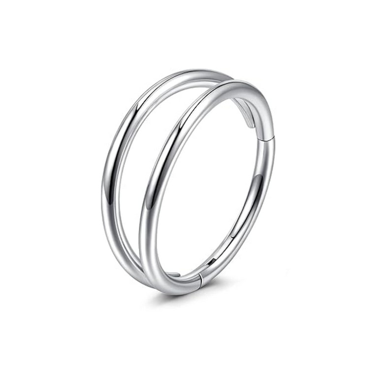 Piercing Double Flared Clicker Ring in Titanium