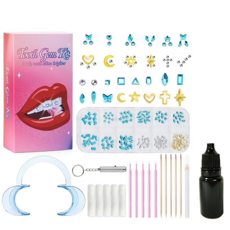 Kit Strass Dentaire - Blue / Gold