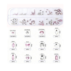 Lot Strass Dentaire - Fantaisie Pastel Pink / Cristal