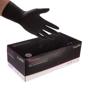 Gants UNIGLOVES Black Latex - Manchettes longues