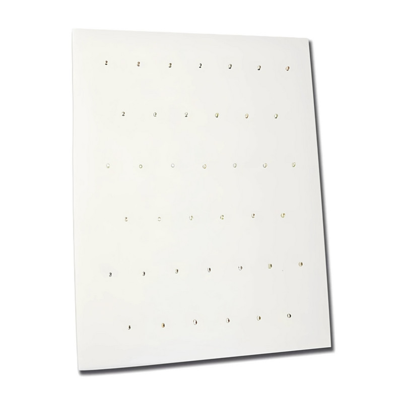 Présentoir à Piercings Blanc en Simili cuir - 30 trous Présentoir à Piercings Blanc en Simili cuir - 30 trous