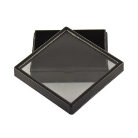 Boîte de présentation carrée 9x9cm pour piercings - Noir