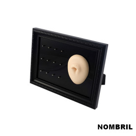 Cadre présentoir à piercings avec modèle en silicone - nombril