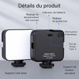 Lampe LED Rechargeable 2500K-6500K