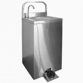 Lave mains autonome en inox avec commande aux pieds