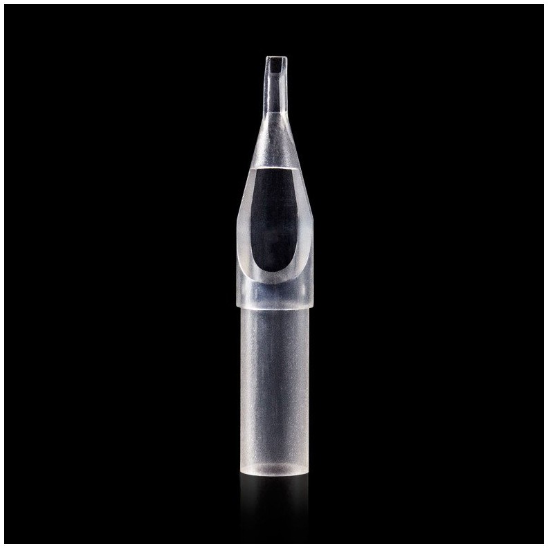 Disposable flat transparent tattoo nozzle