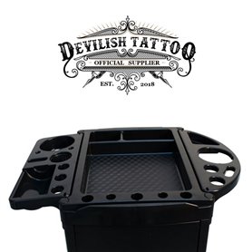 Black sideboard on castors - 4 shelves