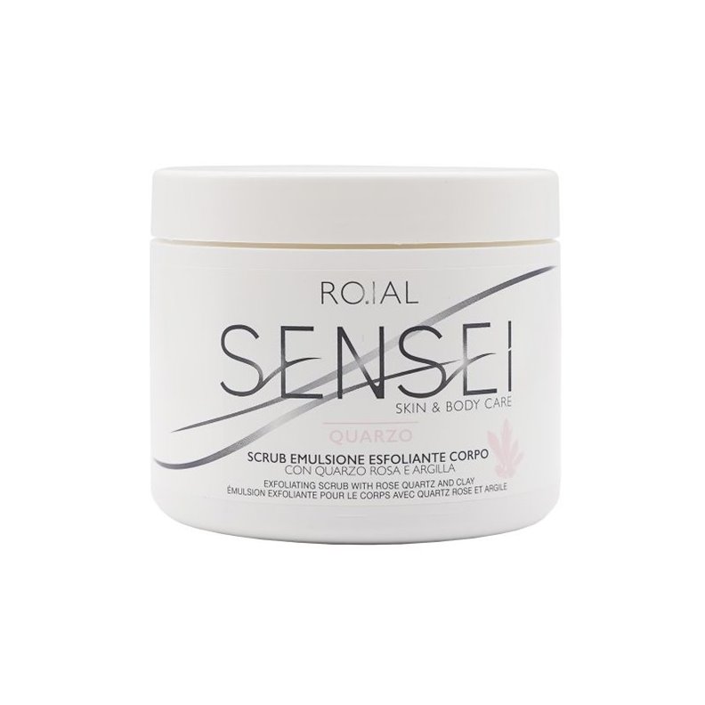 Scrub corpo esfoliante con estratto di quarzo rosa e argilla 500ml ROIAL Scrub corpo esfoliante con estratto di quarzo rosa e argilla 500ml ROIAL