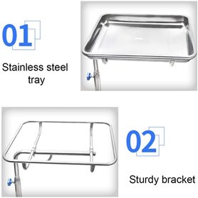 Workstation on castors - Removable tray - Small model