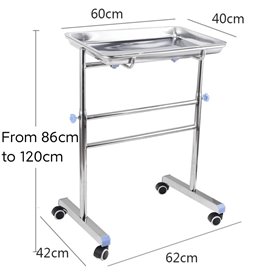 Workstation on castors - Removable tray - Large model