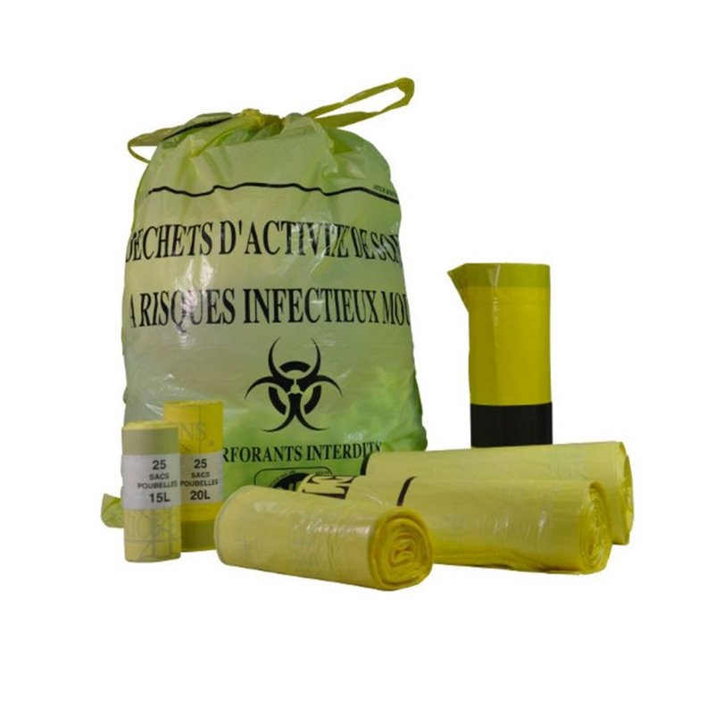 Sacco giallo per rifiuti DASRI - 15, 30 o 50L - confezione da 25 pz Sacco giallo per rifiuti DASRI - 15, 30 o 50L - confezione da 25 pz