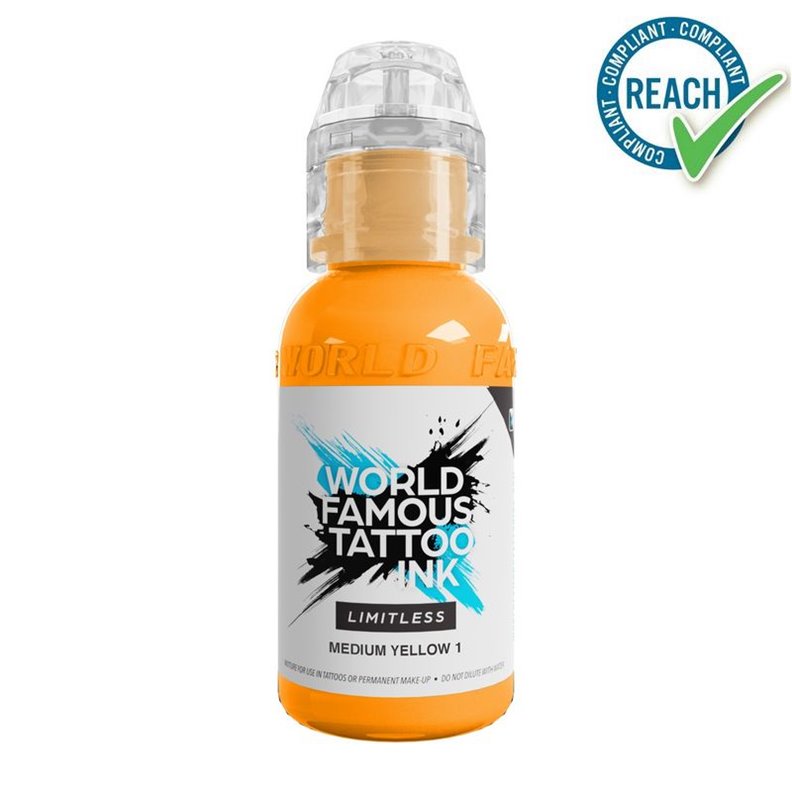 WORLD FAMOUS Inchiostro Limitless Giallo medio 1 - 30ML WORLD FAMOUS Inchiostro Limitless Giallo medio 1 - 30ML
