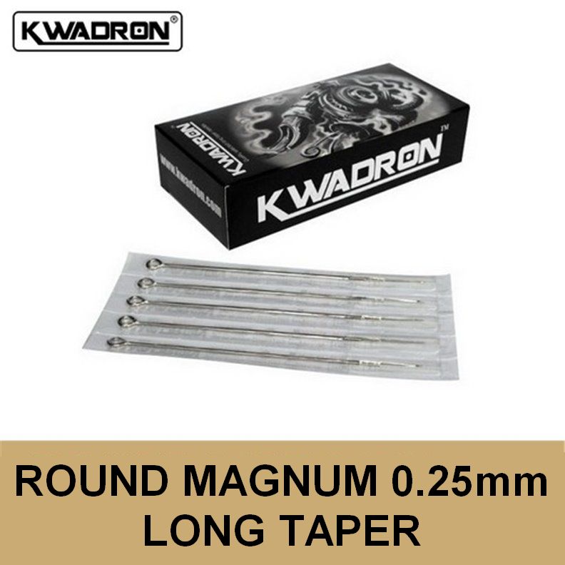 KWADRON Aghi tondi magnum 0,25 mm a conicità lunga - 50 pezzi KWADRON Aghi tondi magnum 0,25 mm a conicità lunga - 50 pezzi