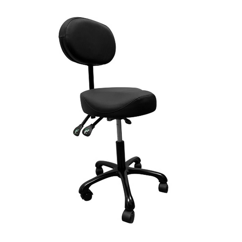Sgabello con schienale regolabile Nero Sgabello con schienale regolabile Nero
