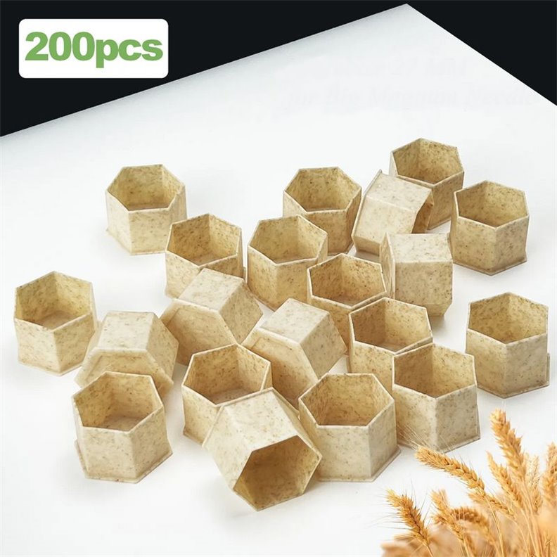 Pack of 200 biodegradable anti-slip ink cups (any size)