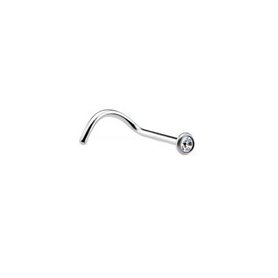 Curved Nose Jewellery piercing with Titanium Crystal rhinestones