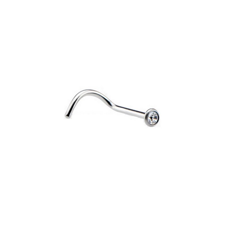 Curved Nose Jewellery piercing with Titanium Crystal rhinestones
