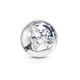 Screw-in piercing ball with rhinestones