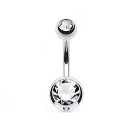 Double Strass Titanium Navel Piercing Jewellery
