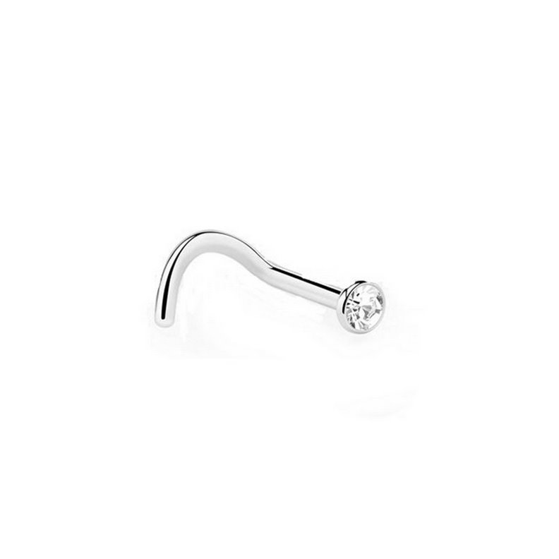Curved NOSE piercing jewellery with Crystal rhinestones