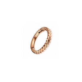 Piercing Jewellery Ring Segment Twisted Clip Rose Gold 316L