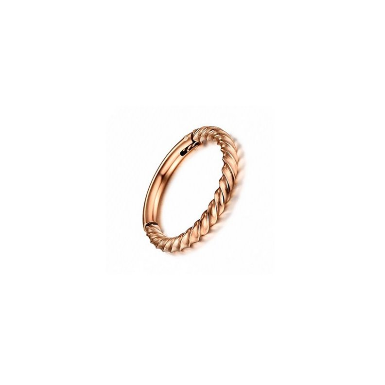 Piercing Jewellery Ring Segment Twisted Clip Rose Gold 316L