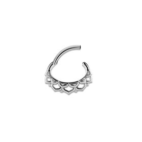 Jewellery piercing Ring with clip-on hinge