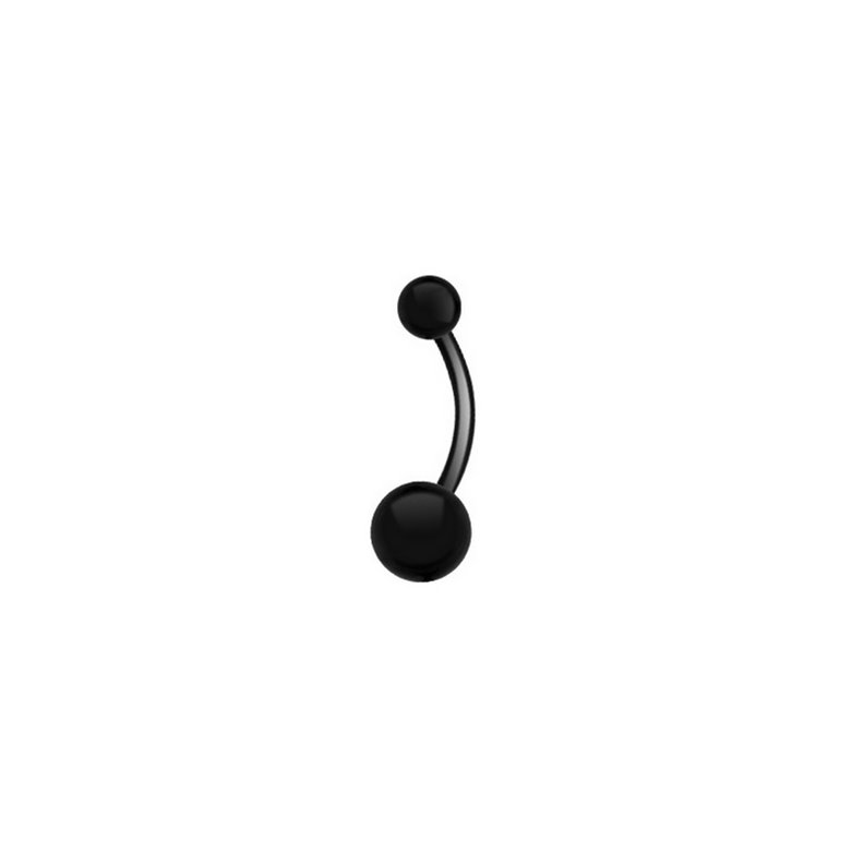 Navel piercing jewellery Black PVD steel