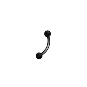 Barbells curved piercing jewellery Black PVD steel