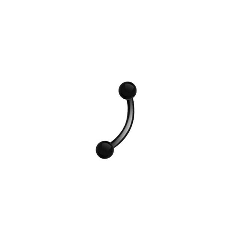 Barbells curved piercing jewellery Black PVD steel