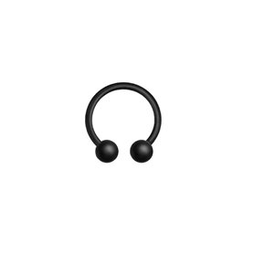 Barbells circular piercing jewellery Black PVD steel